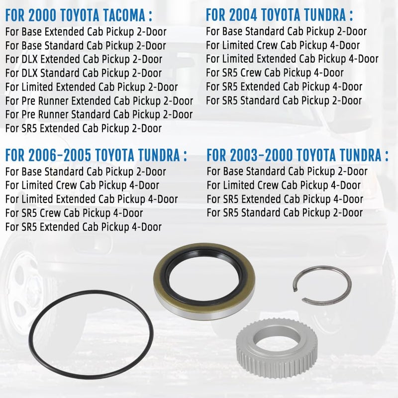 WIKIBB for Toyota Rear Wheel Bearing & Seal Kit for Tacoma 2000-2004 Tundra 2000-2006, Assembly Replacement Set for Toyota Tacoma Tundra Accessories OEM 90310-50006, 43517-35010 - Image 4